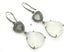 Pave Diamond Labradorite and Moonstone Heart Drop earrings, (DER-1073)